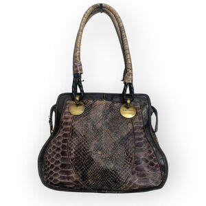 Roberto Mengoni Python Snakeskin Vintage Satchel Purse